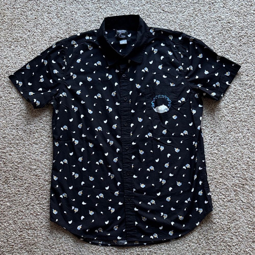My Neighbor Totoro Men’s Button Down Shirt Sz L Miyazaki Anime Japan